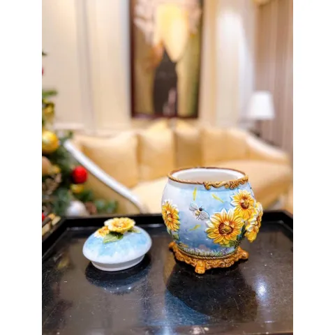 Hộp đựng khăn giấy họa tiết hoa hướng dương Function Art
