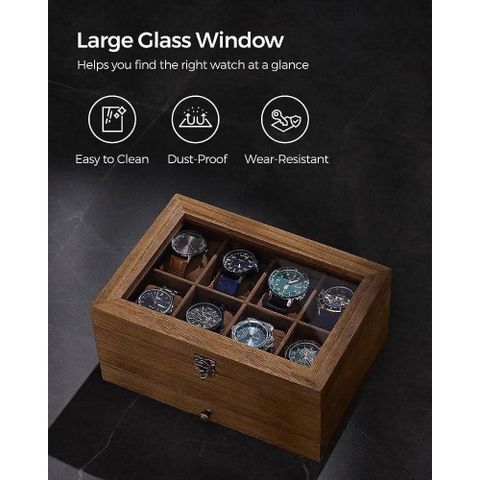 HỘP ĐỰNG ĐỒNG HÔ , TRANG SỨC 2 TẦNG SONGMICS