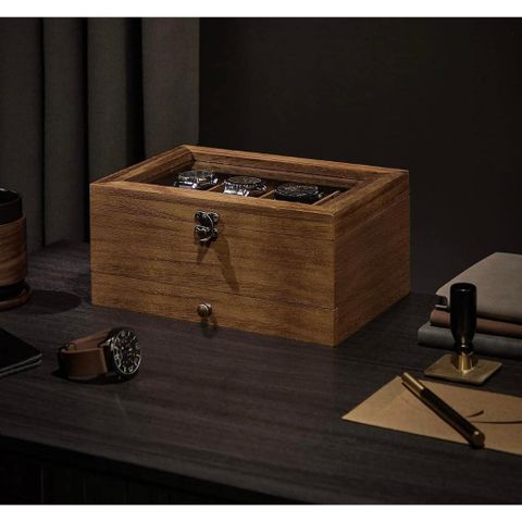 HỘP ĐỰNG ĐỒNG HÔ , TRANG SỨC 2 TẦNG SONGMICS