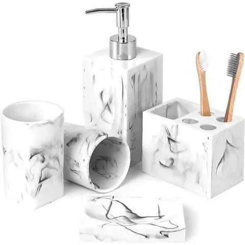 Set nhà tắm vân đá Marble 7 món - vân đá cẩm thạch