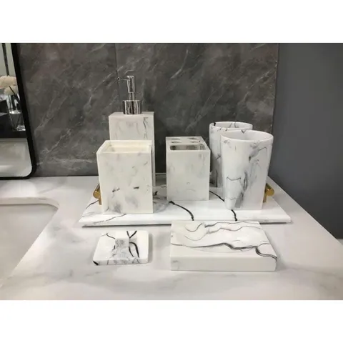Set nhà tắm vân đá Marble 7 món - vân đá cẩm thạch