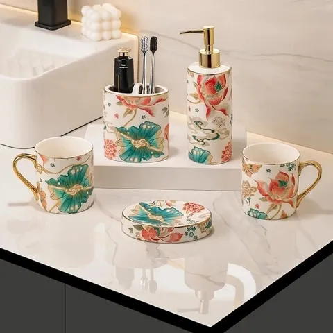 Sét 6 món nhà tắm hoa mùa xuân Malacasa
