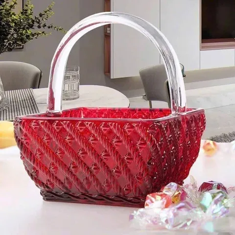 Giỏ kẹo pha lê 10cm đỏ