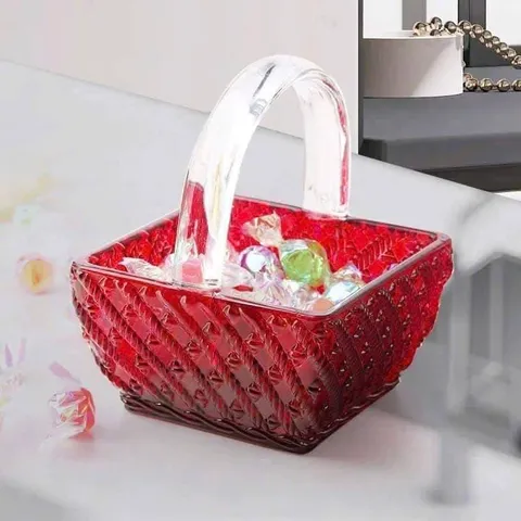Giỏ kẹo pha lê 10cm đỏ