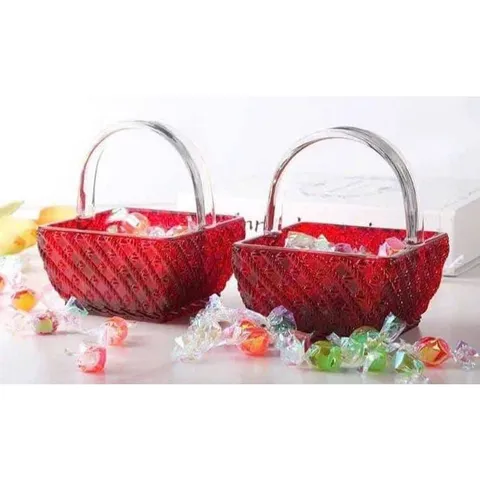 Giỏ kẹo pha lê 10cm đỏ