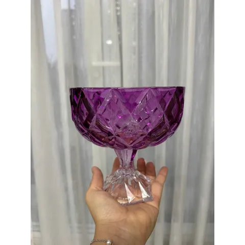 Chân bồng pha lê tím 18cm