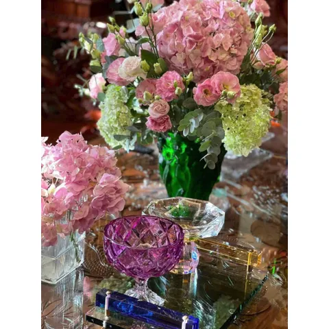 Chân bồng pha lê tím 18cm