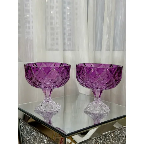 Chân bồng pha lê tím 18cm
