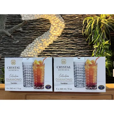 Bộ 6 cốc 260ml Bohemia Diamond 789706