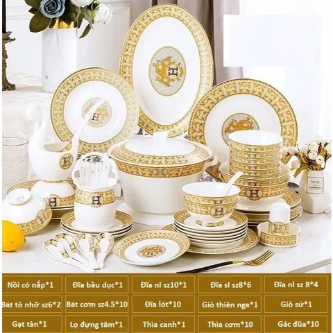 Bộ bát 60 món hoàng gia Châu Âu cao cấp.