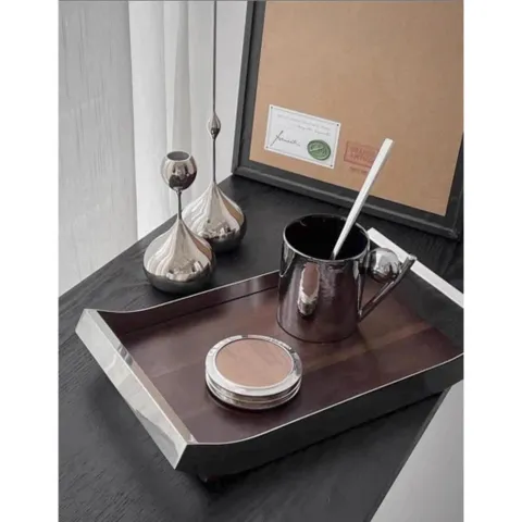 KHAY TRÀ TAY CẦM INOX STYLE EUROPE