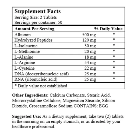 Super Albumi 500mg - Giúp tăng cường chức năng gan, cung cấp năng lượng cho người sức khỏe yếu, bồi bổ cơ thể, 100 viên sản xuất Mỹ