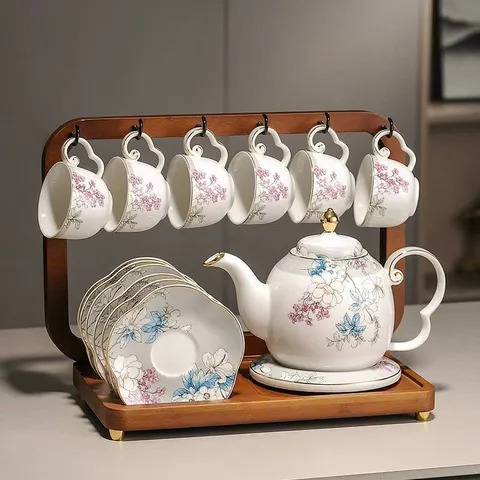 Bộ Ấm Chén Sứ Cao Cấp Tân Cổ Điển