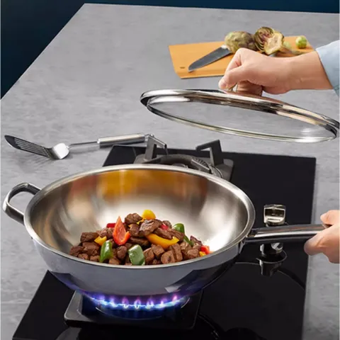 CHẢO SÂU LÒNG WMF WOK 30CM KÈM VUNG KÍNH