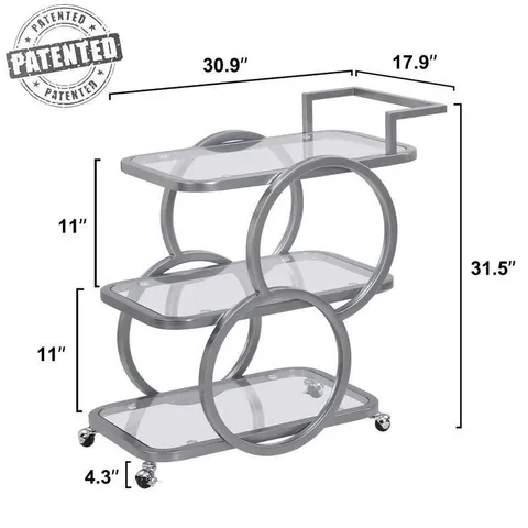 Bar cart 3 tầng Hausfame