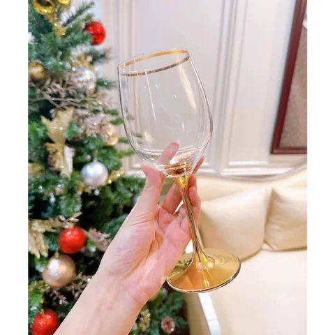 Bộ 6 ly rượu vang Rona mạ vàng 24K