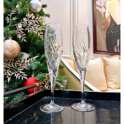 Set 6 ly pha lê champagne Skyline tiệp