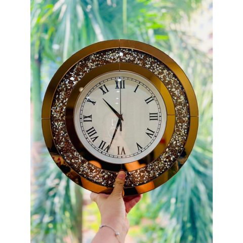 Đồng Hồ Treo Tường Pha Lê Tráng Gương Diamond Gold 50cm