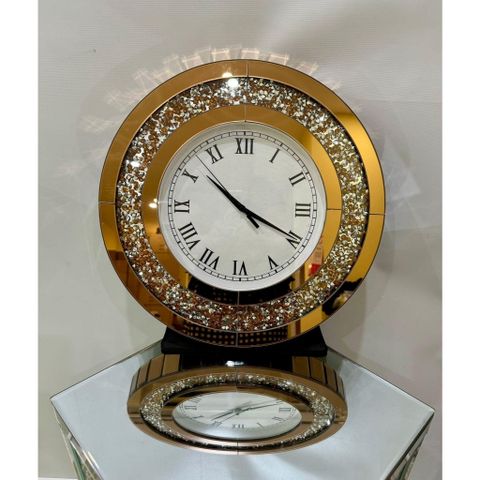 Đồng Hồ Treo Tường Pha Lê Tráng Gương Diamond Gold 50cm