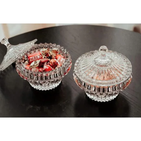 Set khay kèm 2 thố pha lê CROWN JEWEL GLASS WARE