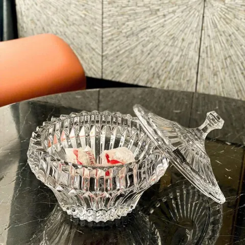 Set khay kèm 2 thố pha lê CROWN JEWEL GLASS WARE