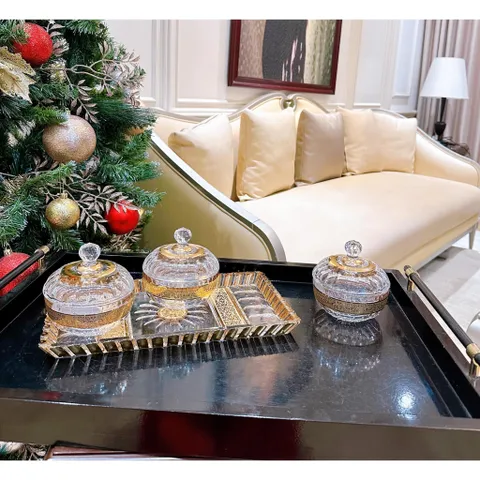SET THỐ PHA LÊ MẠ VÀNG 24K TIỆP KHẮC