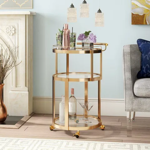 Bar cart Safavieh tròn 3 tầng