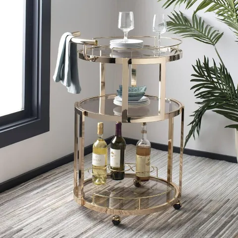 Bar cart Safavieh tròn 3 tầng