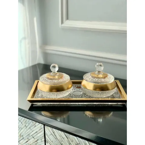 [Model 2023] Set pha lê mài mạ vàng BOHEMIA