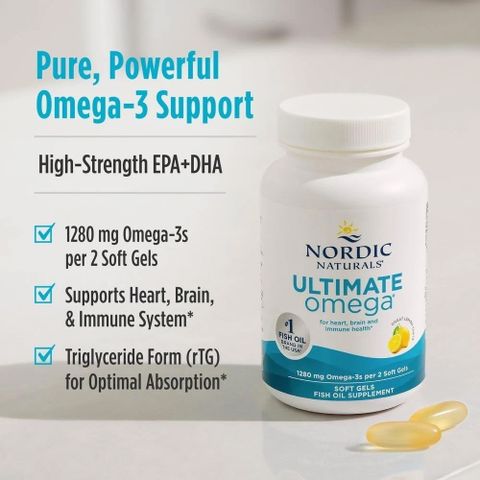 Ultimate Omega Nordic Naturals - Giải pháp toàn diện cho bộ não, tim mạch và miễn dịch, sản xuất Mỹ