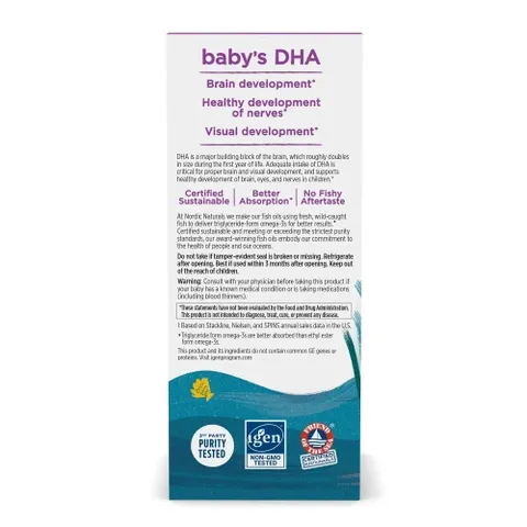 Nordic Baby DHA - Giúp bé thông minh lanh lẹ hơn, phát triển hệ cảm xúc tốt hơn, sản xuất Mỹ