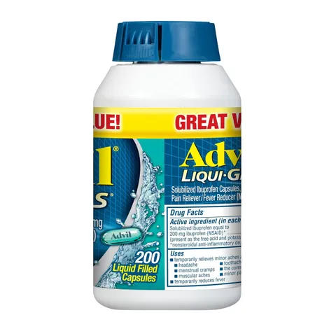 Advil Liqui Gels 200mg - Giảm Đau đầu, đau răng các vấn đề xương khớp, đau bụng kinh, 200 viên sản xuất Mỹ