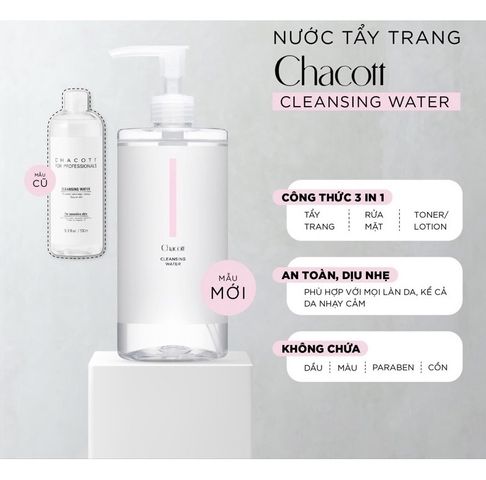[Nhập khẩu] Nước tẩy trang Chacott For Professionals Nhật Bản 500ml - Sạch sâu, chiết xuất thảo mộc, cho mọi loại da, không dầu, không cồn, dịu nhẹ.