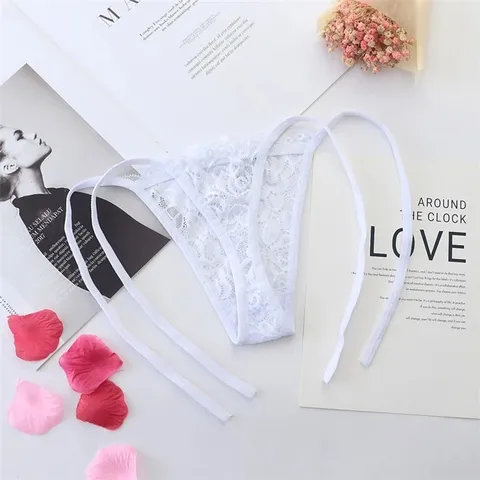 Quần Lót Lọt Khe Cột Dây 2 Bên - T305 Trắng