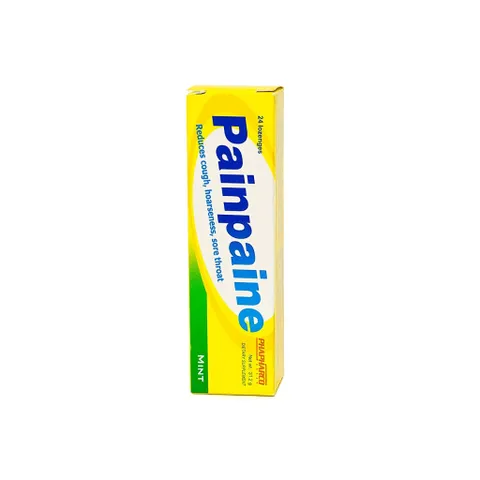 Viên ngậm giảm ho Painpaine Mint xanh đỏ vàng - Bromelaine, Menthol - Bình Thuận Tuýp 24 viên - 20 viên
