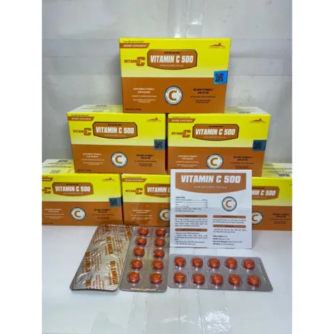 Vitamin C 500mg Hộp 100 viên tăng cường sức đề kháng
