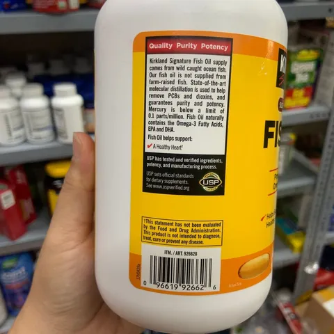 Viên uống dầu cá Kirkland Signature  Fish Oil 1000mg 400v