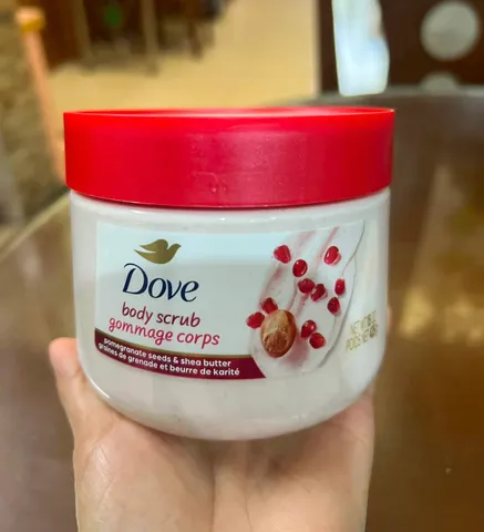Kem Tẩy Tế Bào Chết Dove 425g - Lựu & Bơ Hạt Mỡ - Sáng Da, Làm Mềm Da, Dưỡng Ẩm Tự Nhiên