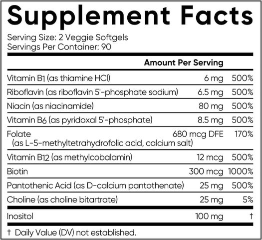 Viên Uống Bổ Sung Vitamin B Complex Sports Research Hỗ Trợ Sức Khỏe Tuần Hoàn Máu Thần Kinh Khoẻ Mạnh - YoungFit