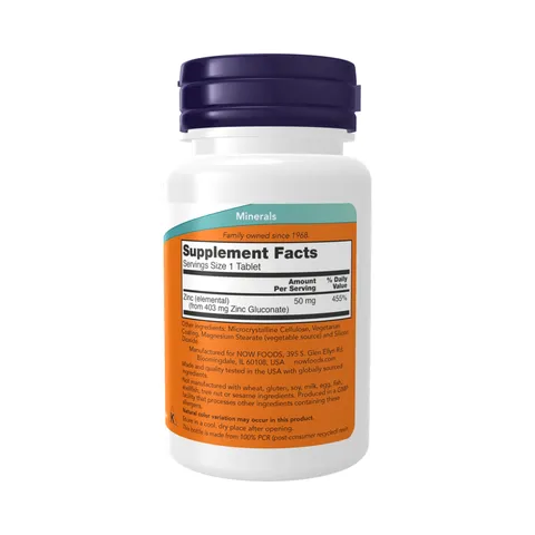 Viên Bổ Sung Kẽm Hữu Cơ Zinc Gluconate NOW Hỗ Trợ Nâng Cao Đề Kháng Giảm Mụn Điều Hòa Tiết Tố - YoungFit