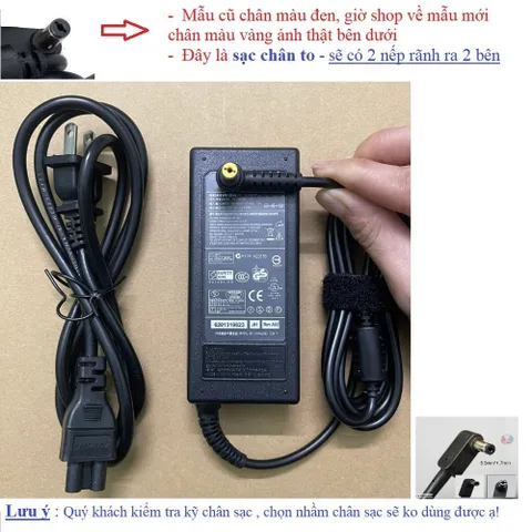 Sạc Laptop Acer 19V - 2.37A - 45W  3.0*1.1mm chân nhỏ  / 5.5*1.7mm chân to