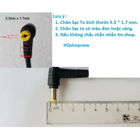Sạc Laptop Acer 19V - 2.37A - 45W  3.0*1.1mm chân nhỏ  / 5.5*1.7mm chân to