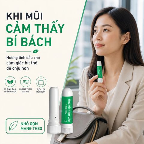 Ống Hít Tinh Dầu Puressentiel Resp OK 1ml, 19 Tinh Dầu, Menthol & Camphor, Từ 7 Tuổi, Made in France