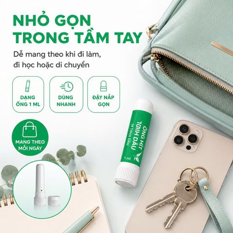 Ống Hít Tinh Dầu Puressentiel Resp OK 1ml, 19 Tinh Dầu, Menthol & Camphor, Từ 7 Tuổi, Made in France