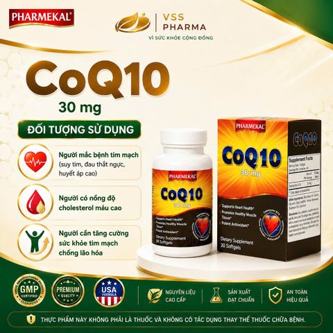 Co- enzym Q10 30MG hộp 30 viên PHARMEKAL – USA