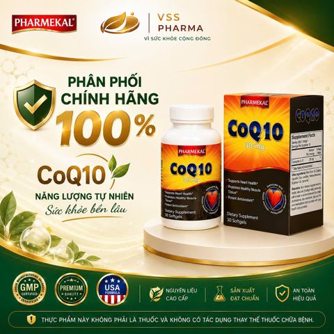 Co- enzym Q10 30MG hộp 30 viên PHARMEKAL – USA