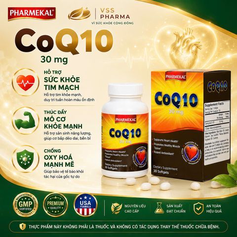 Co- enzym Q10 30MG hộp 30 viên PHARMEKAL – USA