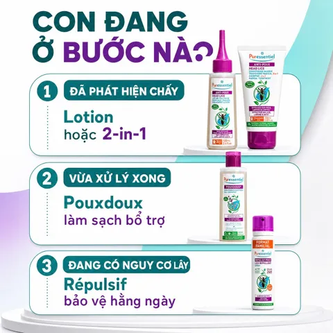 Tinh Chất Diệt Chấy Trứng Chấy Puressentiel 2 trong 1 100ML - Hiệu quả Loại bỏ Chấy và Trứng Chấy, cho Cả Gia Đình