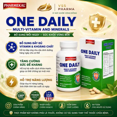 MULTIVITAMIN ONE DAILY HỘP 60 VIÊN - BỔ SUNG VITAMIN, KHOÁNG CHẤT