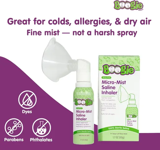 Xông Mũi Boogies - Sạch mũi vòm họng giảm tình trạng sổ mũi ho đờm nhanh sản xuất Mỹ